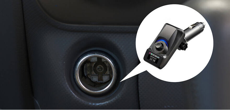 ポータブルタイプレーダー探知機の取り付け後イメージ